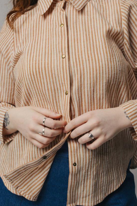  파뮤트 어패럴 탑 Pamut Apparel Usa Celine 핸드우븐 코튼 셔츠 - PAMUT APPAREL