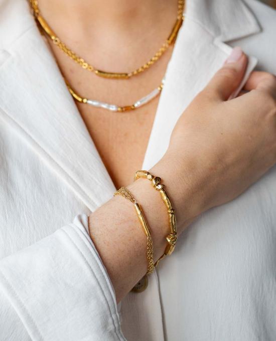 로니 폴 주얼리 팔찌 튜브 비즈 팔찌 골드 - LONI PAUL JEWELRY
