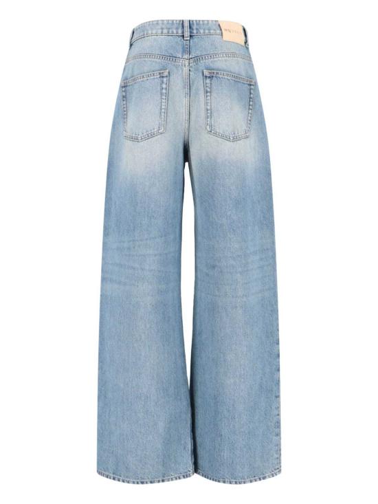  알렉산더 맥퀸 데님 팬츠 와이드 레그 하이라이즈 진 라이트 블루 - ALEXANDER MCQUEEN