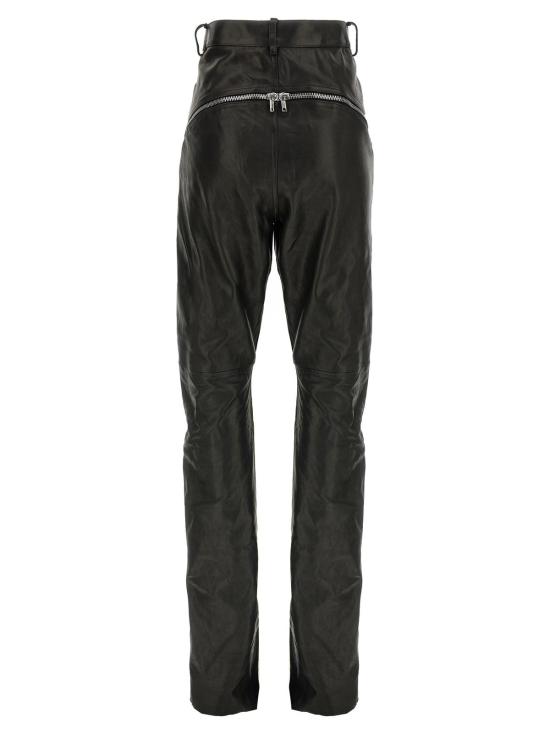  릭 오웬스 스트레이트 팬츠 볼란 바나나 가죽  블랙 - RICK OWENS