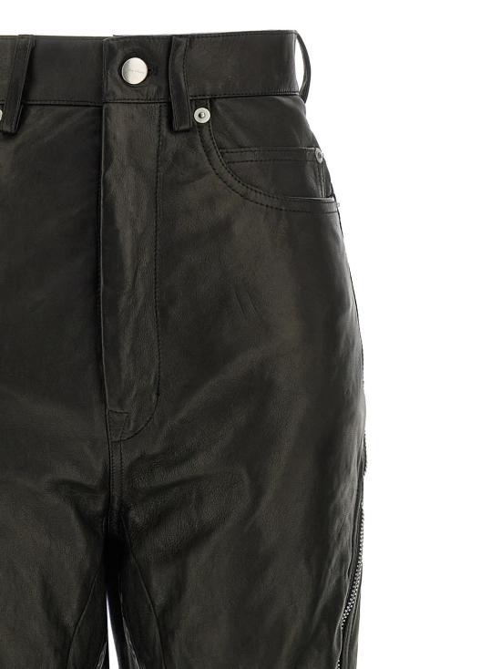  릭 오웬스 스트레이트 팬츠 볼란 바나나 가죽  블랙 - RICK OWENS