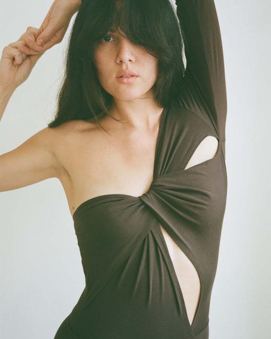  파리 데사이 바디수트 티셔츠 Pari Desai Hiran 드레이프 바디수트 - PARI DESAI