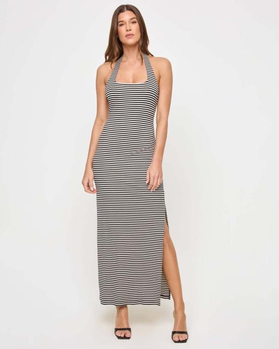  엘스페이스 롱 원피스 LONDR25 SEE BOTH SIDES STRIPE - L SPACE