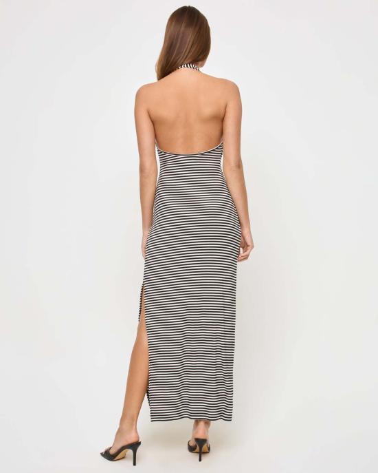  엘스페이스 롱 원피스 LONDR25 SEE BOTH SIDES STRIPE - L SPACE