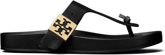  토리버치 샌들 멜로우 레더 통  퍼펙트 블랙 - TORY BURCH