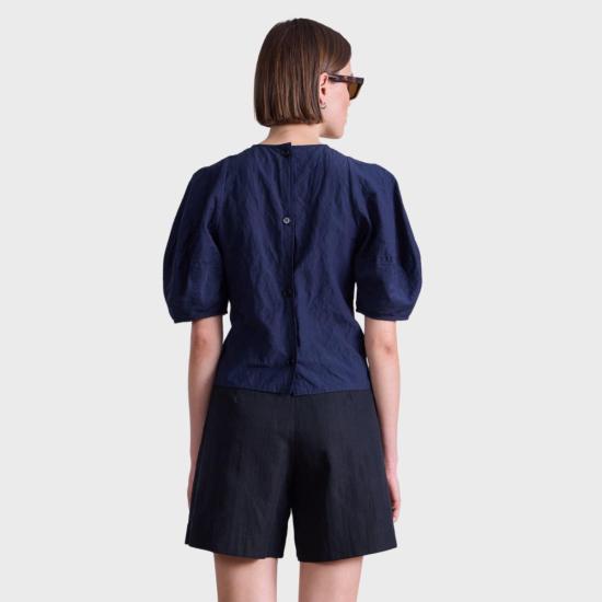  어피스 어파트 블라우스 Apiece Apart Lino Top Navy - APIECE APART