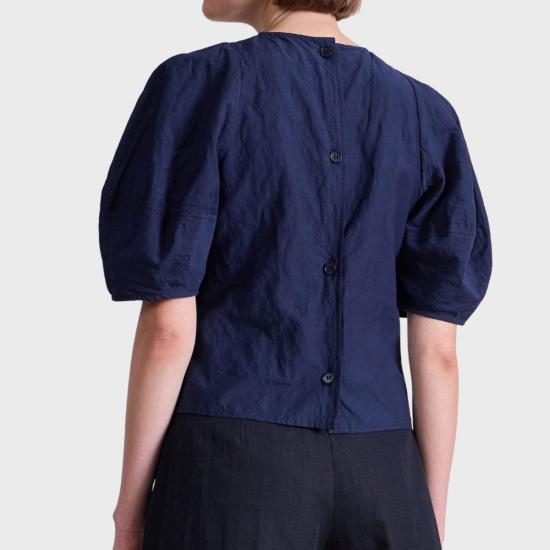  어피스 어파트 블라우스 Apiece Apart Lino Top Navy - APIECE APART