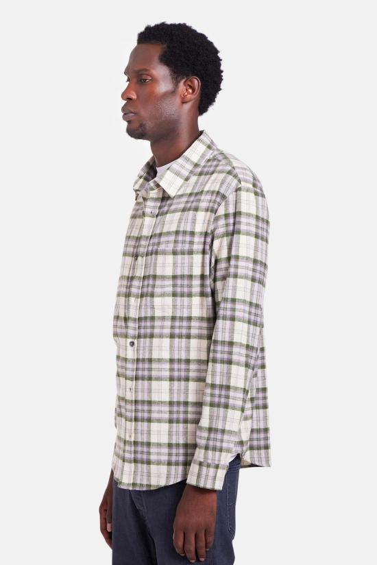 블루&크림 셔츠 WVBCSHIRT867 FPL OLIVE CREAM PLAID - BLUE&CREAM