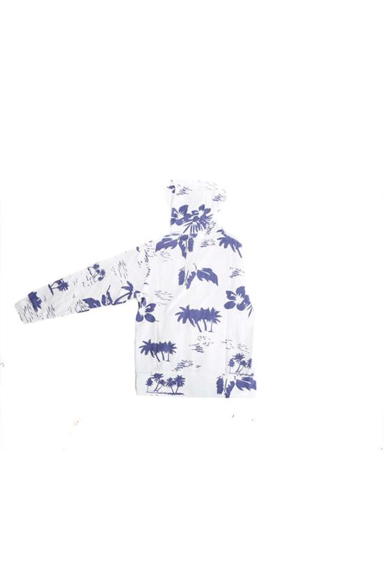  먼로우 후드 티셔츠 Monrow Zip Hoody 하와이안 프린트/화이트 - MONROW