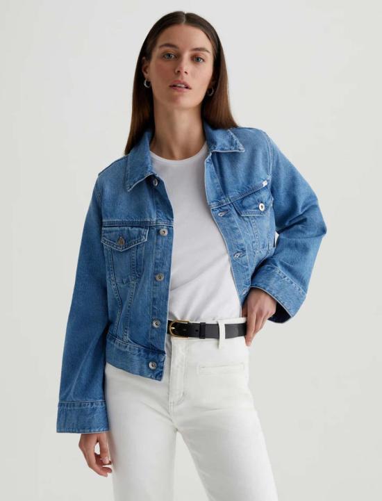  아드리아노 골드슈미드 데님 자켓 Ag Jeans Isa 진 재킷 블루 - ADRIANO GOLDSCHMIED