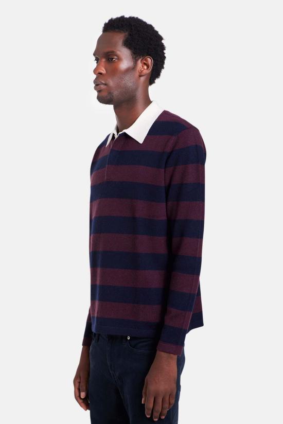  블루&크림 폴로 티셔츠 M25 209 SLD NAVY WINE - BLUE&CREAM
