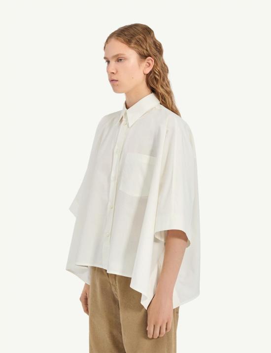  MM6 메종마르지엘라 셔츠 Mm6 메종 마르지엘라 크롭 버튼업 셔츠 화이트 - MM6 MAISON MARGIELA