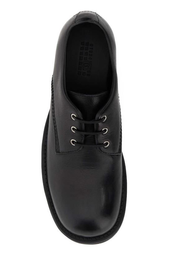  MM6 메종마르지엘라 슈즈 Mm6 메종 마르지엘라 가죽 레이스업  블랙 - MM6 MAISON MARGIELA