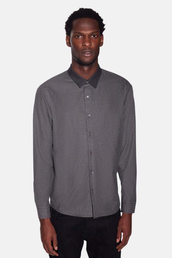  블루&크림 셔츠 WVBCM2489T NOV GREY HOUNDSTOOTH CHARCOAL COLLAR