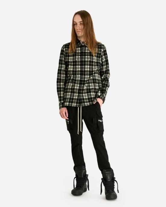  릭 오웬스 셔츠 아우터 블랙 체크 - RICK OWENS