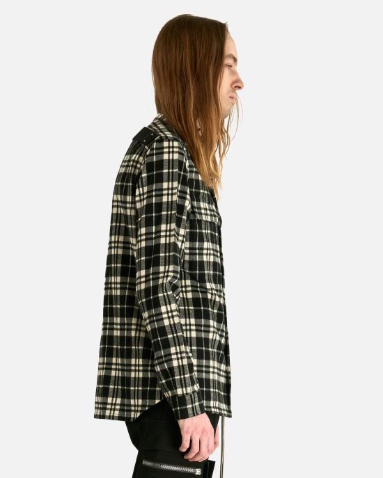 릭 오웬스 셔츠 아우터 블랙 체크 - RICK OWENS