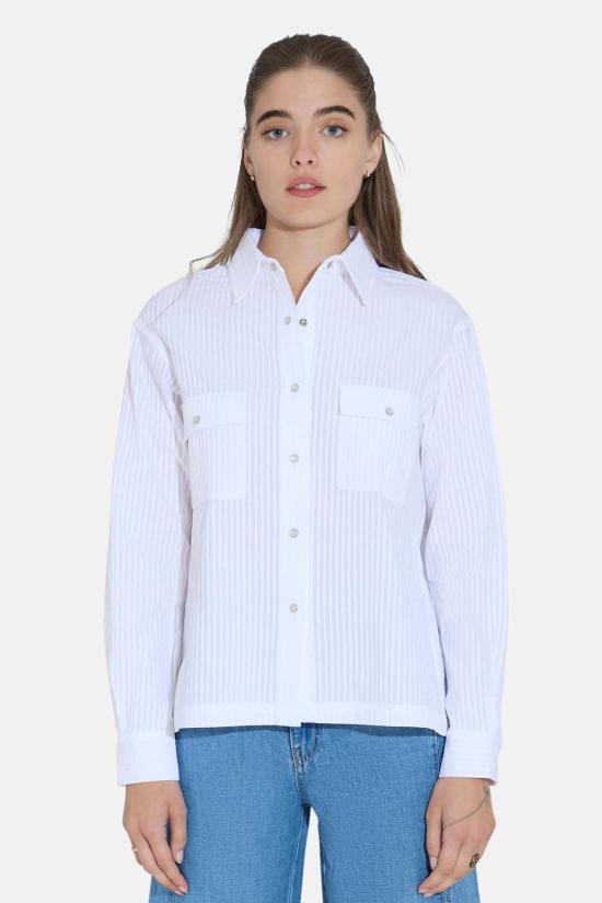  더 타일 클럽 셔츠 WVBCW23SHRT88WN WHITE PLEAT