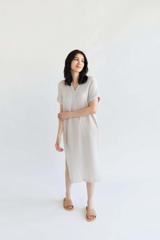  잇이즈웰 LA 롱 원피스 유기농 주름 거즈 드레스 - IT IS WELL L.A.