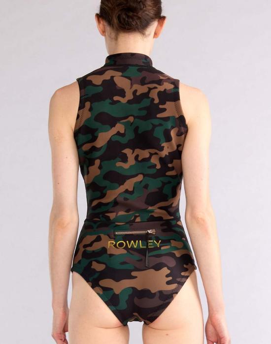  신시아 로리 바디수트 티셔츠 신시아 로울리 슬리브리스 습식수트 그린 카모 - CYNTHIA ROWLEY