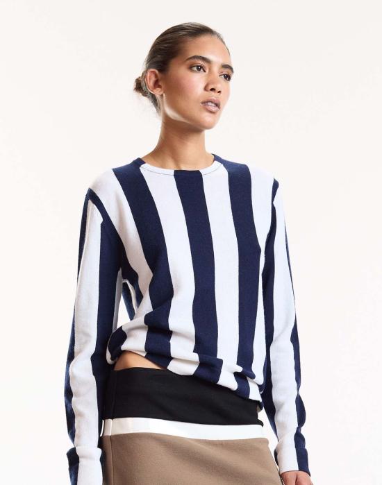  신시아 로리 스웨터 신시아 로울리 사이드라인 스트라이프  네이비/화이트 - CYNTHIA ROWLEY