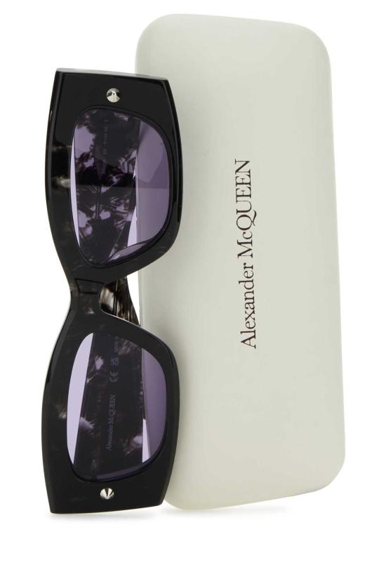  알렉산더 맥퀸 선글라스 멀티컬러 아세테이트 선글라스 하바나/하바나/바이올렛 - ALEXANDER MCQUEEN