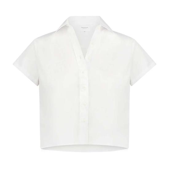  더 셔츠 블라우스 박시한 반팔 크롭 셔츠 - THE SHIRT