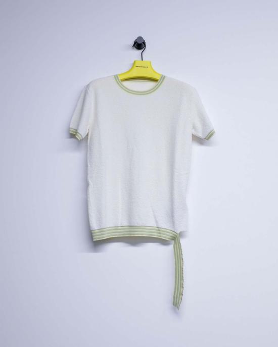  MM6 메종마르지엘라 반팔 티셔츠 Mm6 메종 마르지엘라 디컨스트럭티드 니트 크루넥 - MM6 MAISON MARGIELA