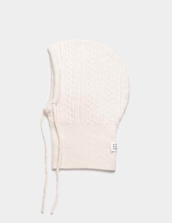  MM6 메종마르지엘라 모자 Mm6 메종 마르지엘라 케이블 니트 울 발라클라바 - MM6 MAISON MARGIELA
