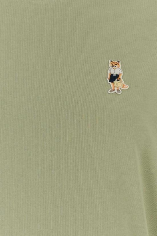  메종키츠네 반팔 티셔츠 메종 키츠네 유기농 면 티셔츠 더스티그린 - MAISON KITSUNE