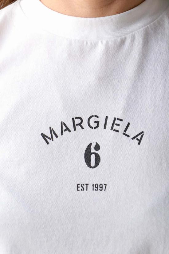  MM6 메종마르지엘라 반팔 티셔츠 Mm6 메종 마르지엘라 시그니처 저지 티셔츠 - MM6 MAISON MARGIELA