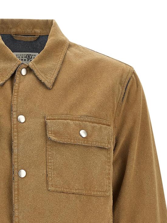  MM6 메종마르지엘라 자켓 Mm6 메종 마르지엘라 트러커 데님 재킷 베이지 - MM6 MAISON MARGIELA