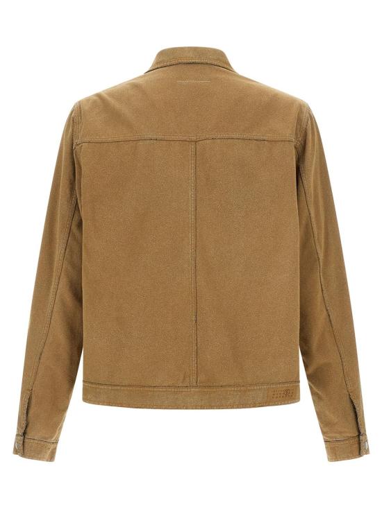  MM6 메종마르지엘라 자켓 Mm6 메종 마르지엘라 트러커 데님 재킷 베이지 - MM6 MAISON MARGIELA