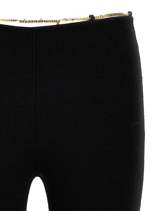  알렉산더 왕 스트레이트 팬츠 골드 네임플레이트 체인 울 블렌드 - ALEXANDER WANG