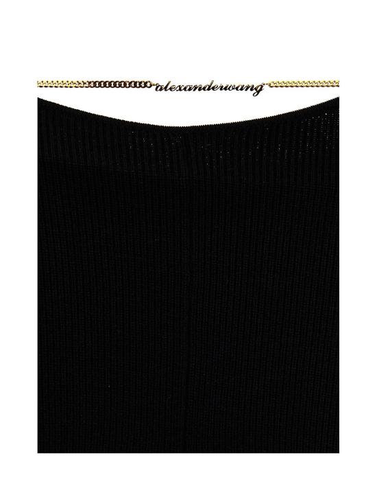  알렉산더 왕 스트레이트 팬츠 골드 네임플레이트 체인 울 블렌드 - ALEXANDER WANG