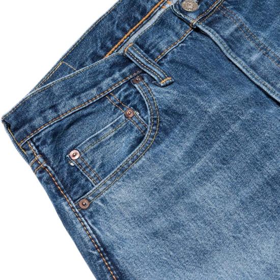  퓨어 블루 재팬 데님 팬츠 중고 003 ID 레귤러 스트레이트 14oz 셀비지 데님 진 중고 워싱 - PURE BLUE JAPAN