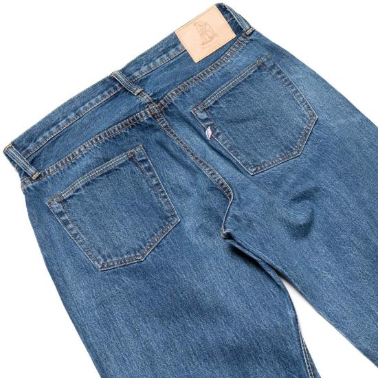  퓨어 블루 재팬 데님 팬츠 중고 003 ID 레귤러 스트레이트 14oz 셀비지 데님 진 중고 워싱 - PURE BLUE JAPAN