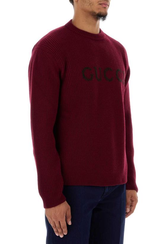  구찌 스웨터 버건디 울 블렌드 - GUCCI