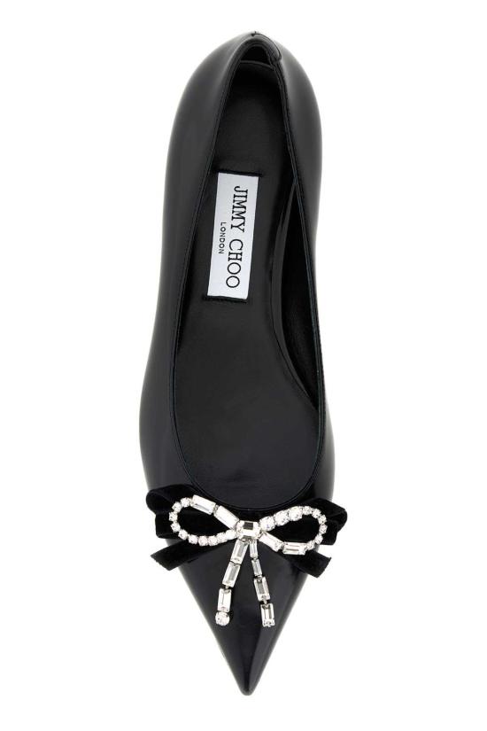  지미추 힐/펌프스 블랙 레더 아우리아 발레리나 슈즈 - JIMMY CHOO