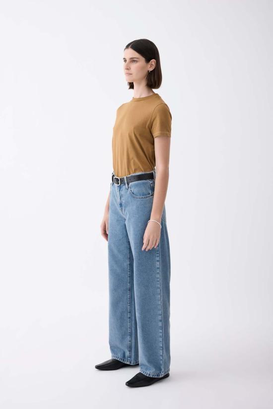  아웃랜드 데님 데님 팬츠 에이브릴 미드 슬라우치 와이드 진 헤리티지 - OUTLAND DENIM