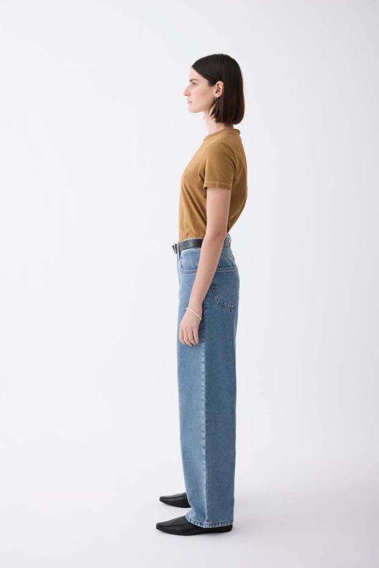  아웃랜드 데님 데님 팬츠 에이브릴 미드 슬라우치 와이드 진 헤리티지 - OUTLAND DENIM