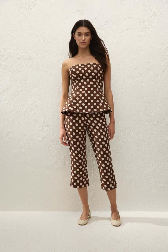  페이스풀더브랜드 크롭 팬츠 Faithfull 브랜드 Valeria Capri Pant Cioccolato Dot