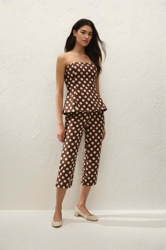  페이스풀더브랜드 크롭 팬츠 Faithfull 브랜드 Valeria Capri Pant Cioccolato Dot - FAITHFULL THE BRAND