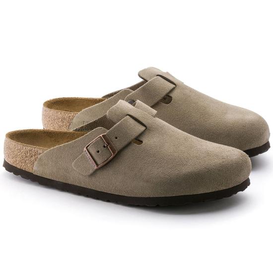 버켄스탁 뮬/슬리퍼 남녀공용  보스턴 소프트 풋베드 스웨이드 가죽 토프 - BIRKENSTOCK