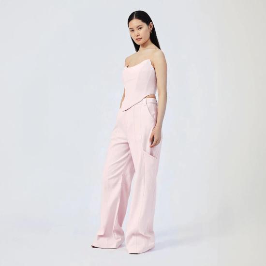  수보 스트레이트 팬츠 수부 설리  수부 핑크 - SUBOO