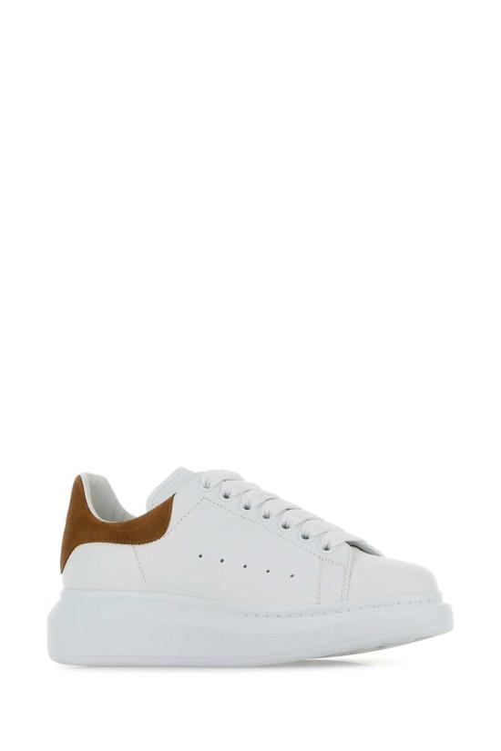  알렉산더 맥퀸 스니커즈 화이트 가죽 , 카멜 스웨이드 힐 - ALEXANDER MCQUEEN