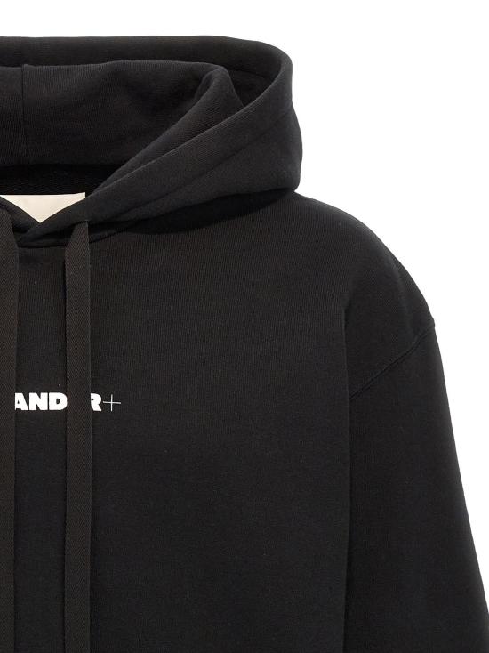  질샌더 후드 티셔츠 질 샌더 코튼 후드티 블랙 - JIL SANDER