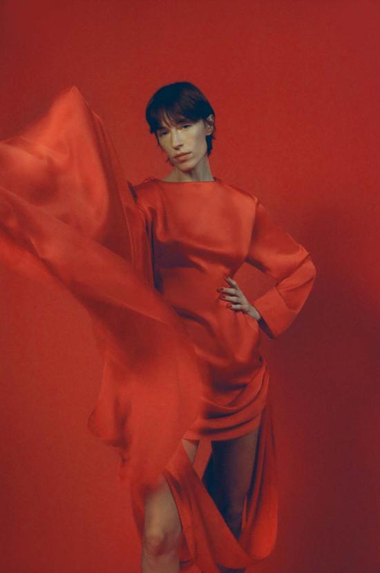  루이자 에 라 루나 미디 원피스 Luisa Et La Luna Anais 드레이프 드레스 루즈