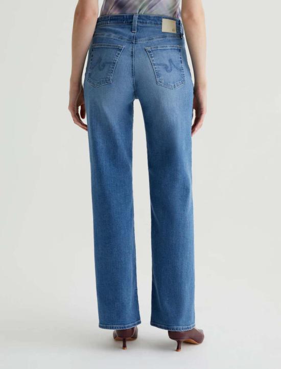  아드리아노 골드슈미드 데님 팬츠 Ag Jeans Kora 하이라이즈 와이드 레그 진 포춘네이트 - ADRIANO GOLDSCHMIED