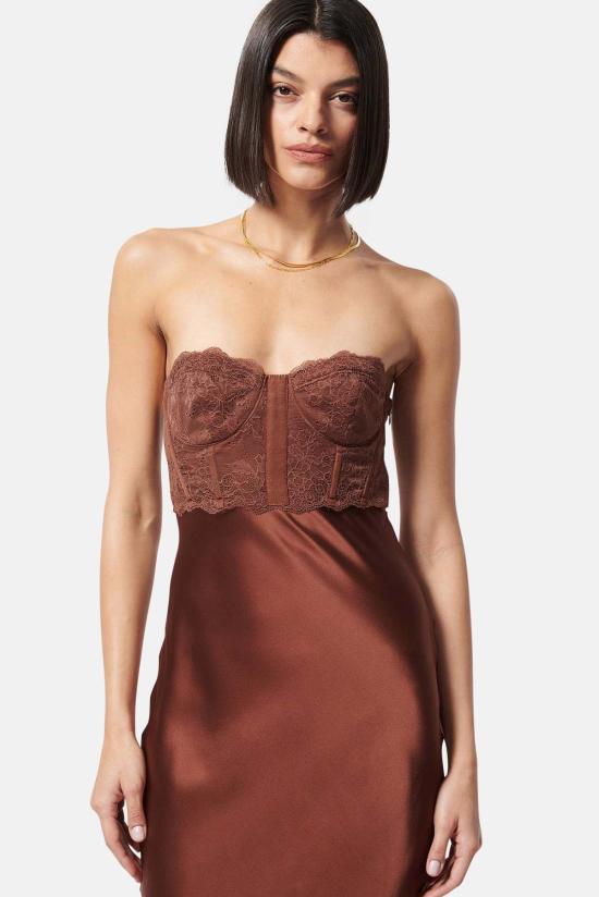  카미 뉴욕 미디 원피스 카미 NYC 라라 드레스 커피 - CAMI NYC