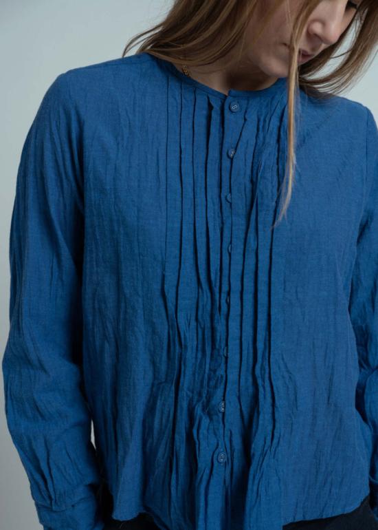  파드칼레 블라우스 파스드칼레 오가닉 코튼 샴브레이  네이비 - PAS DE CALAIS